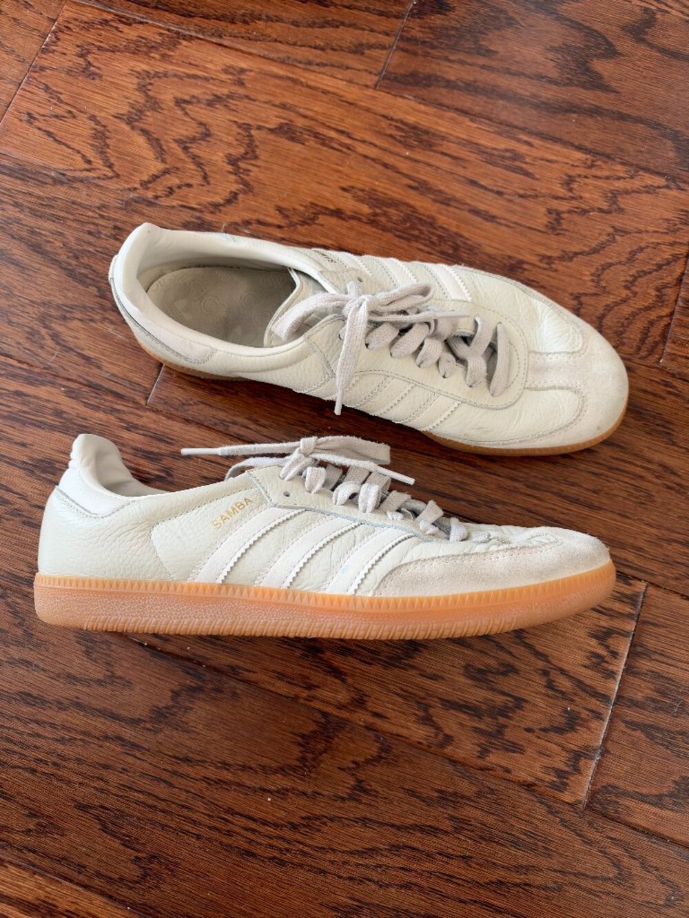 Adidas Samba Cream Sneakers with Gum Soles